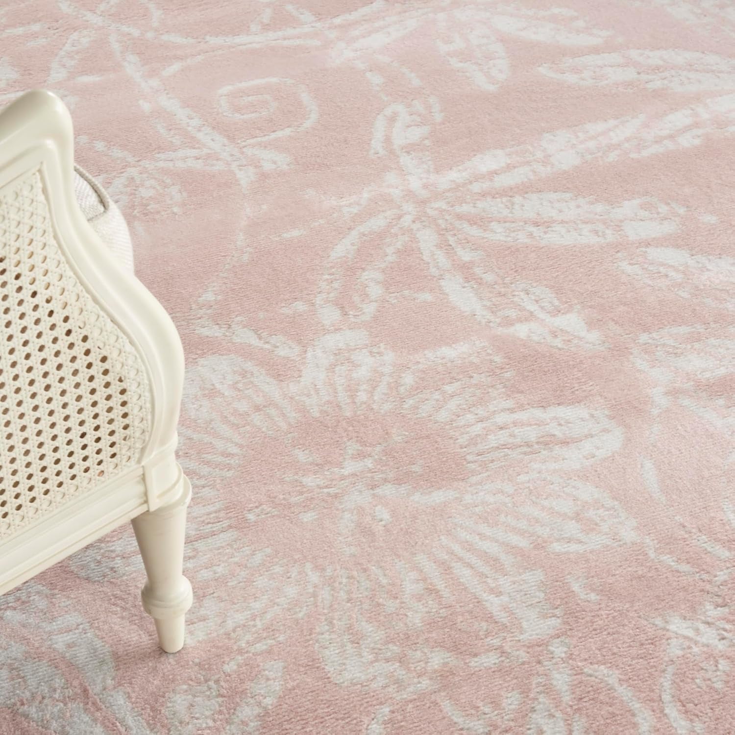 Home Whimsicle Floral Pink 8' X 10' Area Rug, Easy Clean, Non Shedding, Bed Room, Living Room, Dining Room, Kitchen (8X10)