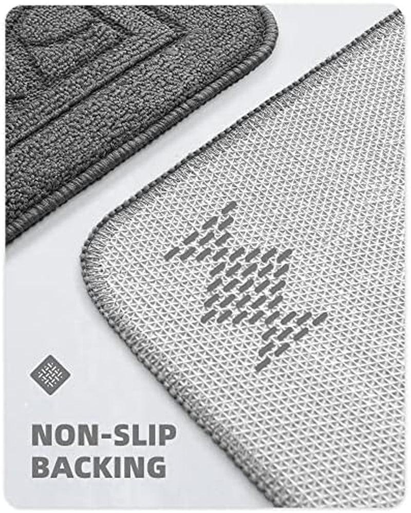 Kitchen Rugs, Non Skid Kitchen Runner Rug Machine Washable Kitchen Floor Mat, Easy to Clean Kitchen Rugs and Mats, 18"X79", Grey